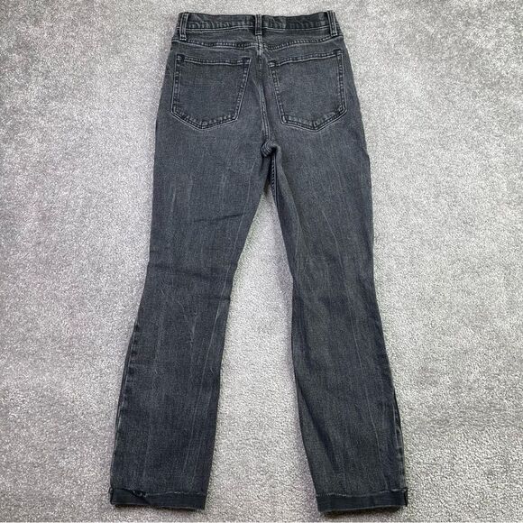Abercrombie & Fitch Mom Jeans Women's 26 Black Wash Tapered High Rise Denim - Picture 4 of 12